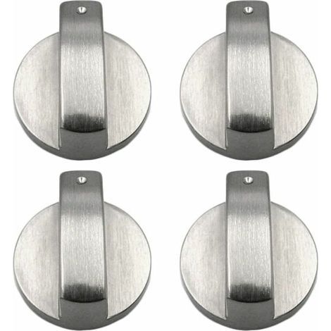 Set Aus 4 Gasherdknöpfen Aus Zinklegierung – Abmessungen 6mm – Reibungsbeständig – Modernes Design Für Die Küche