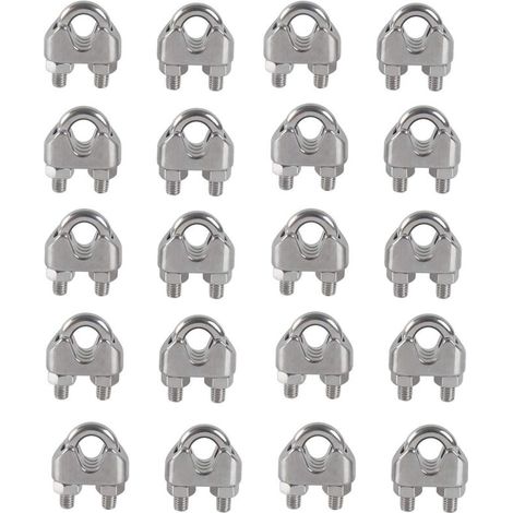 M3 Seilklemme U-bolzen Kabelclip 304 Edelstahl Kabelklemme Metallseilklemmen Für Wäscheleine Im Außenbereich, 20 Stück