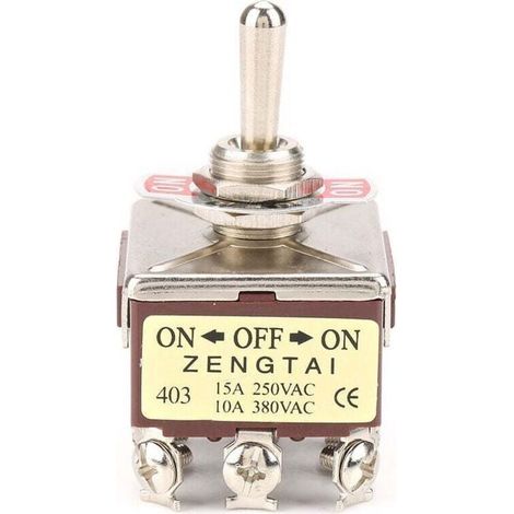 Kippschalter Aus Metall, 4pdt, On/off/(on) Momentane Seite, 3 Stellungen, 15 A 250 Vac, 10a 380vac Ce