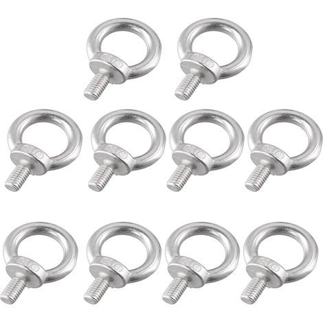10 Riegel Mit Ring, M6 Ösenbolzen, Augenbolzen, 304 Edelstahl Hebering, Für Marinebolzen Und Ingenieurliftgeräte (m6x10)