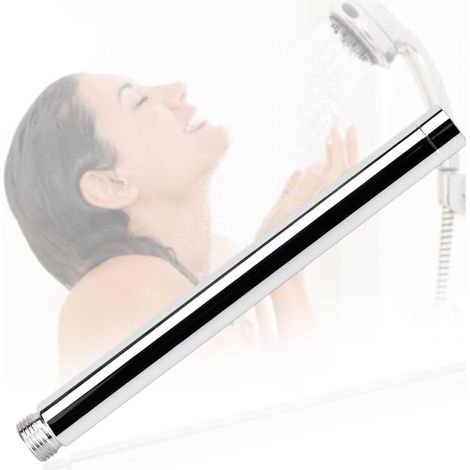 20 Cm Edelstahl-duschverlängerung, Duschschlauch-verlängerungsrohr G 1/2", Rundes, Rostfreies Chrom-beschichtetes Duschrohr Für Wasserzufuhr In Bad Und Dusche - Silber