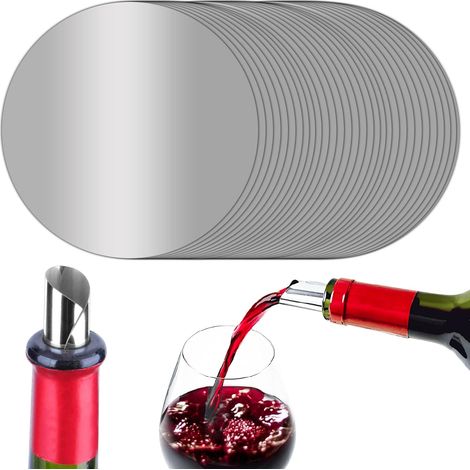 30er-pack Wiederverwendbare Wein-ausgießer. Tropfschutz Für Flaschen Mit Scheibe. Aluminium-weinausgießer. Tropffreier Ausgießer Für Ölflaschen