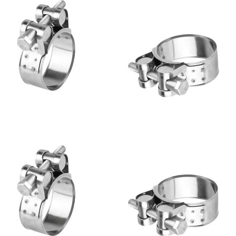 4 Stück Verstellbare Schlauchschellen 17-19 Mm, Edelstahl-schlauchklemmen, Metallische Schraubenschellen, Robuste Klemmschrauben Für Kraftstoff-, Diesel- Und Poolschläuche