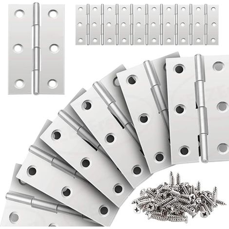 20 Stück Edelstahl Scharniere Schranktür Faltplatte Scharnier 66 38mm Für Möbel Material Schrank Tür Schublade Mit Schrauben