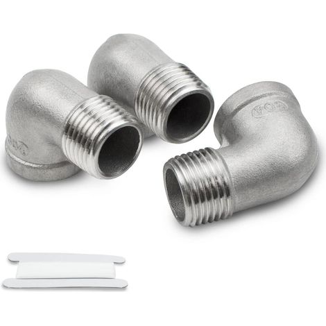 3 Stück 90 Grad 1/2 "weiblich Zu 1/2" Männlich Bsp Aus Edelstahl 304 Winkelanschluss Für Die Umwandlung Der Rohrverbindung