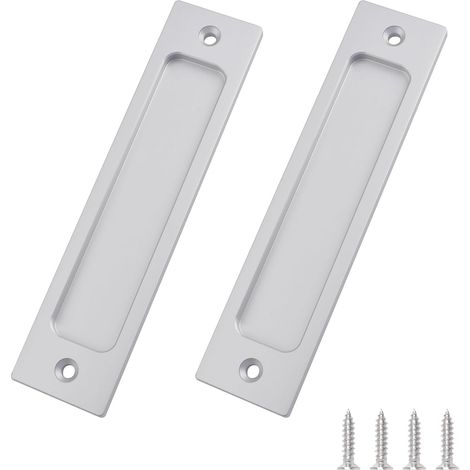 2 Stück Ovale Schiebetürgriffe Selbstklebend Ohne Bohren Aus Aluminiumlegierung Silber Für Schiebetüren, Fenster, Schränke / 15 Cm
