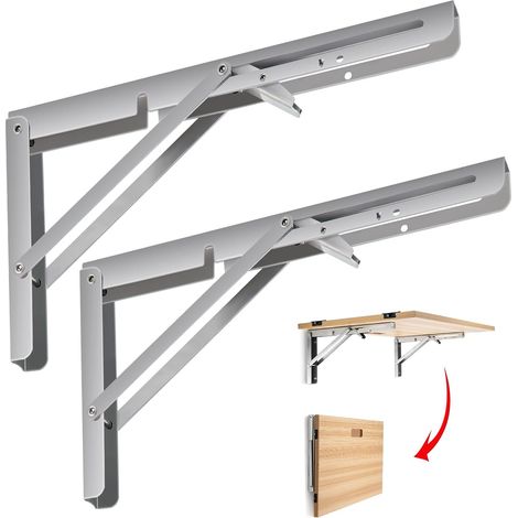 Klappkonsole Heavy Duty, 2 Stück 400 Mm Aus Edelstahl, Klappbarer Regalwinkel, 90 ° Klappbare Tischplatte, Für Diy-tischfeiern, Büro, Wand, 120 Kg Tragfähigkeit