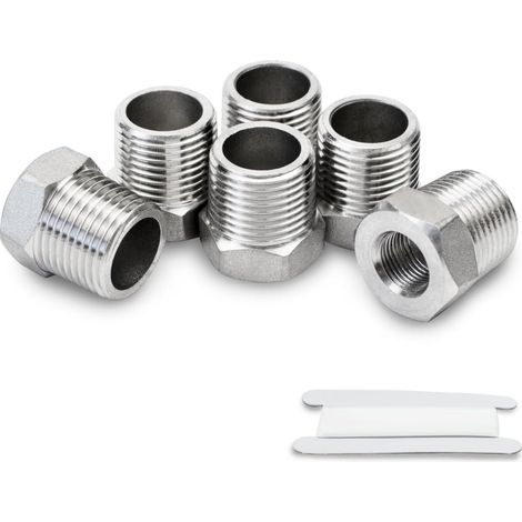 2 Stück 1/8" Weiblich Auf 1/4" Männlich Reduzierstück Mit Sechseckigem Anschluss Aus Edelstahl, Bsp-gewinde, Zum Anschluss Von Rohren