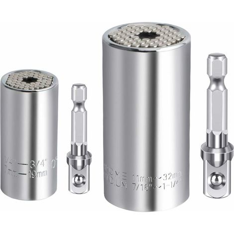 Universeller Steckschlüsselsatz 7-19 Mm, 11-32 Mm Universalstecknuss Für Bohrer, Universelles Multifunktionswerkzeug Mit Gator-griff