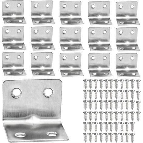 16 Stück Edelstahl-winkelhalter L, 38x30 Mm, 90 Grad Rechtwinklige Metallwinkelhalterung In L-form Für Regal/schrank/stuhl/tisch Mit 64 Schrauben