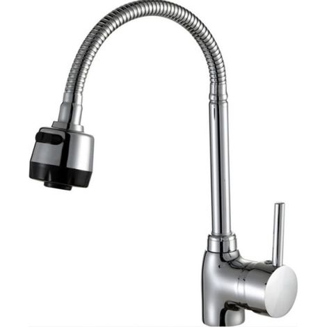 3-wege-küchenarmatur Mit Universalanschluss Aus Abs, 60 Cm Schlauch Für Warm- Und Kaltwasser