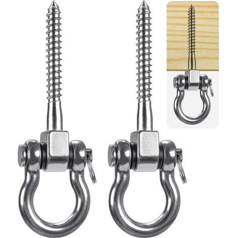 2 Stück 900kg Tragfähigkeit 304 Edelstahl Deckenhaken, Schlingentrainer Kit Für Hängesessel, Hängelampe, Hängematte, Boxsack, Gurttrainer