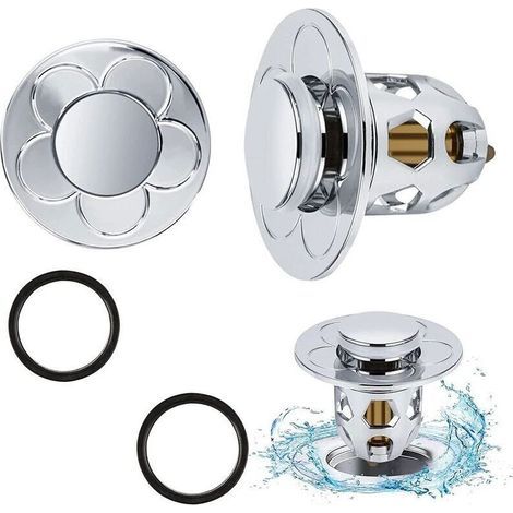 Bonde Lavabo Pop-up 2 Pièces Avec Filtre Anti-cheveux, Orifice 34–40 Mm Pour Évier Cuisine Et Baignoire