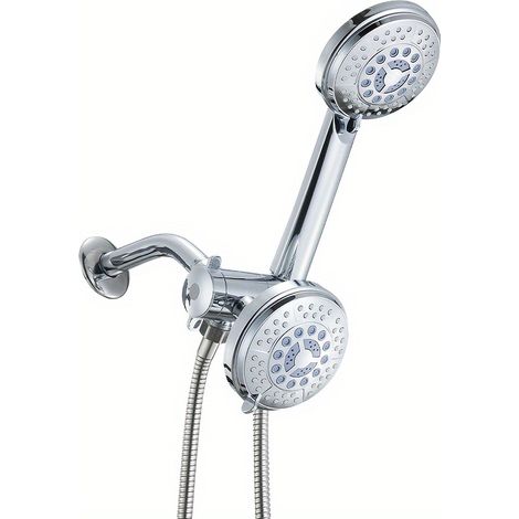 4-in-1-duschset – Festdusche, Handbrause Und Schlauch Mit 3 Strahlarten