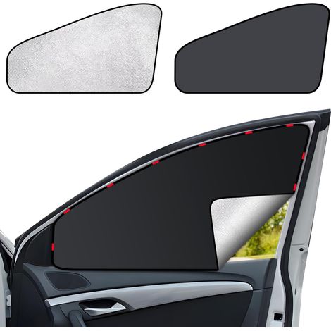 Pare-soleil Auto 2-teilig – Magnetisches Seitenfenster-rollo Für Die Vorderen Seitenscheiben – Uv-schutz Und Privatsphäre, Silber