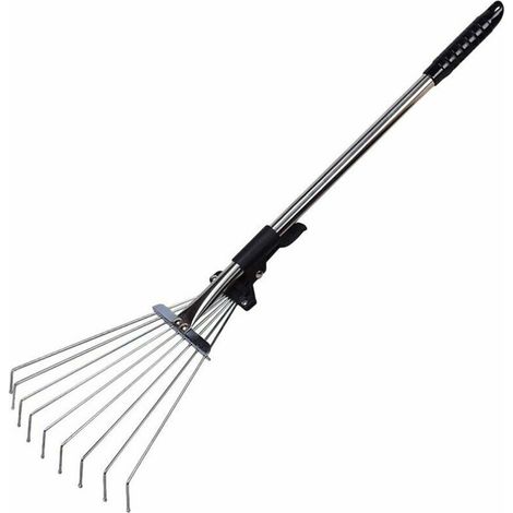 Râteau À Feuilles De Jardin Râteau De Jardin Réglable En Métal Râteau De Camp Extensible Pour Pelouse De Jardin