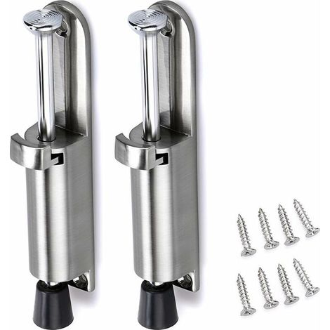 2 Stück Türstopper, Türhalter Aus Edelstahl Mit Gummi (silberfarben)