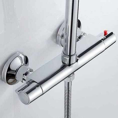 Mischbatterie Mit Thermostat Für Dusche, Wandmontierter Duscharmaturenkopf Mit Thermostat, Thermostatischer Mischarmatur Für Badezimmer, Thermostatische Duscharmaturen Für Badewanne, Messing, Anti-