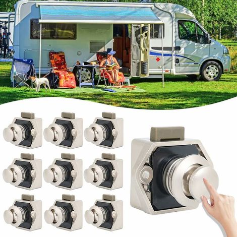 10 Stück Druckknopfriegel, Schloss Ohne Schlüssel, Möbelverschlussknopf, Schranktürriegel, Metallsicherheitsknopf Für Schubladen, Türen, Wohnwagen, Camping