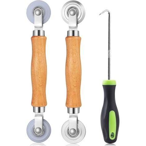3-teiliges Werkzeugset Für Fliegengitter, Ersatzwerkzeug Für Fensterfliegengitter, Splinen-rolle Aus Stahl Mit Holzgriff Zur Montage Von Tür-fliegengittern
