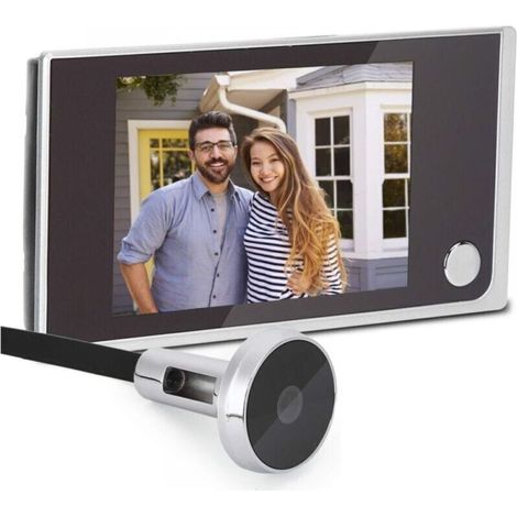 Judas De Porte Avec Écran Lcd Numérique 3,5" 120 Degrés Pour Surveiller Les Yeux De Chat, Digital Door Viewer Judas De Porte Camera Surveillance