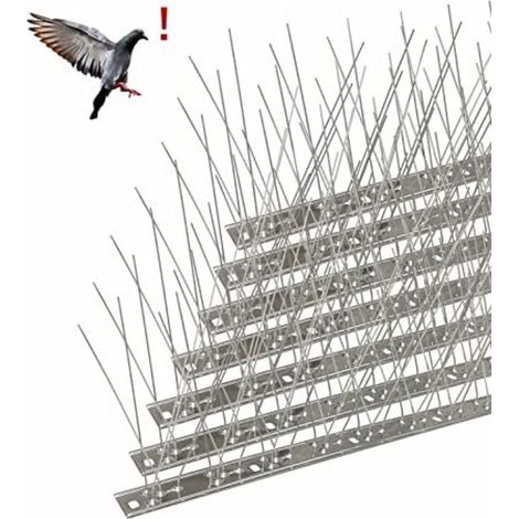 Anti-tauben-spieß Aus Edelstahl, 6,6 Meter, 20er-pack Vogelschutzspieße Zur Abschreckung Von Krähen, Spatzen Und Katzen, Tierschonend