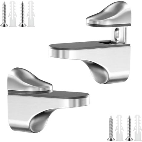 2-teiliges Set Glasklemmhalter, Verstellbare Glasabstandshalter, Trennwandhalter Für Glas, Glasregalhalter Aus Zinklegierung, Passend Für Glas Von 3 Bis 18 Mm
