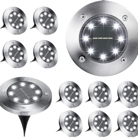 Unterirdische Lichter, Solar-sockelleuchten 8led, Rasenlichter, Gartenlichter Für Villen