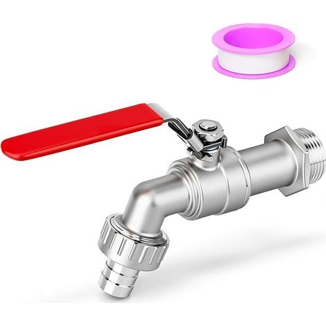 Edelstahl-kugelhahn, Außensperrventil Für Schlauchanschluss Mit 3/4"-bsp-außengewinde Für Wasser, Öl Und Gas, 1000 Wog