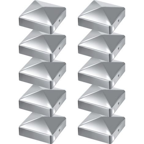 Pyramidkappen Aus Edelstahl 100x100 Mm, 10er-pack, Silberfarben, Für Zaun Und Außenkonstruktion