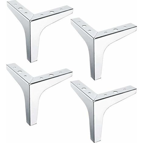 Dreieckige Möbelbeine Modern Metall Austauschbare Dreieckige Möbelbeine Für Tv, Bett, Sofa Möbelsockel Diy-stahl-tisch Untertisch 4 Stück (silber, 10c