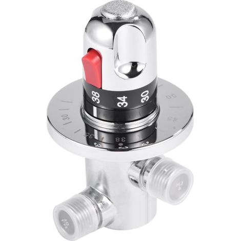 Heiß- Und Kaltwasser-mischventil, Thermostatischer Mischhahn Aus Massivem Messing, Feste Temperatur-mischventil Für Waschbecken, Küche, Badezimmer Und Toilette G1/2