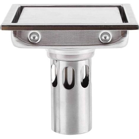 Quadratischer Bodenablauf 110 Mm Aus Edelstahl 304 Mit Haarsieb Für Fliesen, Verstopfungsfrei, Geruchshemmend, Küche, Badezimmer, Großer Durchmesser, Toilette, Balkon