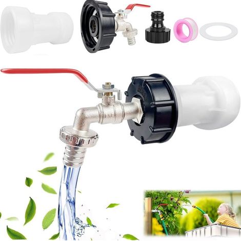 Ibc-tank-hahn 1000l, Tankventil Mit Kunststoff-adapter 3/4", S60x6 Ibc-anschluss-hahn, Mit Verlängerung, Regenwassersammler, Für Garten, Regentonne