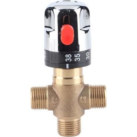 Mischbatterie, Massive 3-wege-thermostatmischventil Für Duschsystem, Waschbecken, Küche, Badezimmer, Toilette G1/2 35–45 °c 15 Mm