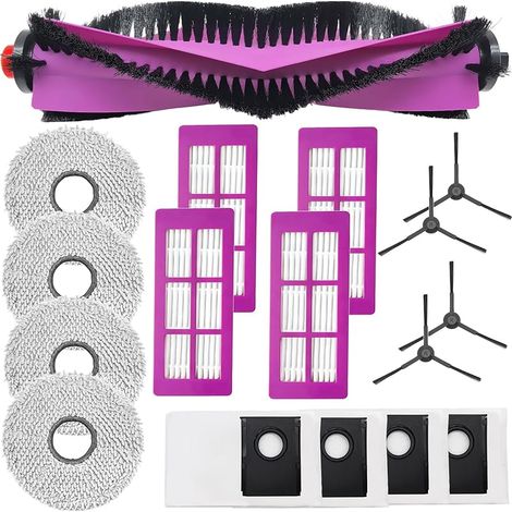 Ersatzteile Für Den Saugroboter Eureka J15 Pro Ultra, Walzenbürsten, 4 Wischtücher, 4 Staubbeutel, 4 Seitenbürsten, 4 Hepa-filter