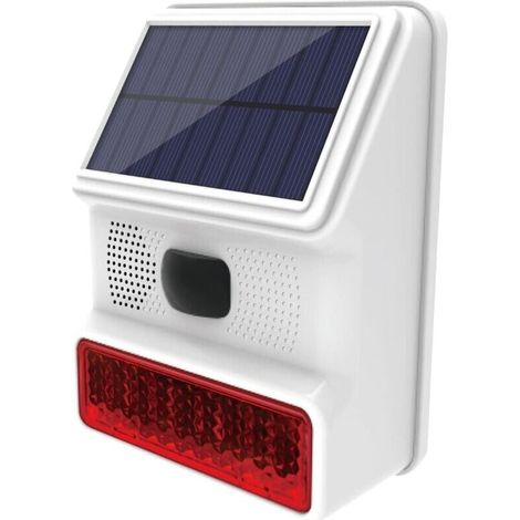 Kabellose 433 Mhz Solar-außensirene Mit Blinkender Led-leuchte, 110 Db, Kompatibel Mit Alarmanlagen Für Haus, Bauernhof, Scheune, Villa, Hof Und Garten