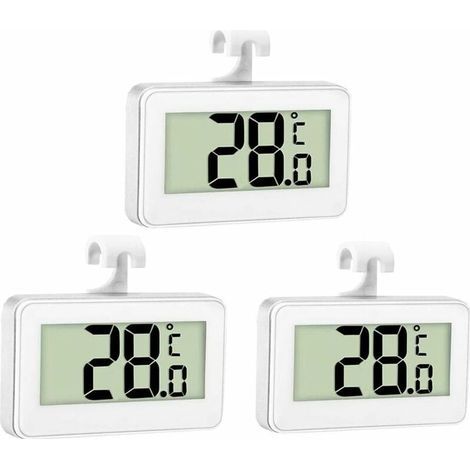 3x Kühlschrankthermometer Digitalthermometer Gefrierthermometer Kühlschrankthermometer Wasserdicht Mit Lcd-bildschirm Und Haken Zur Temperaturablesung.