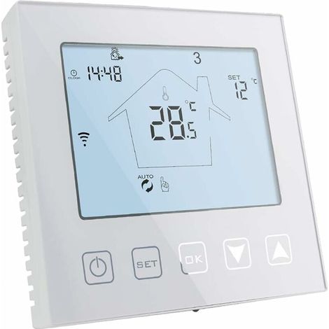 Wlan-thermostat Für Gasheizkessel/fußbodenheizung 220v 3a, Kompatibel Mit Alexa Und Google Assistant, Programmierbarer Raumthermostat In Weiß, Steuerung Über Tuya/smart Life App