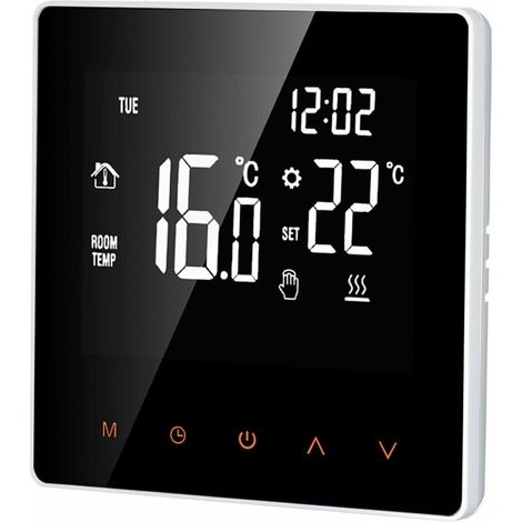 Digitaler Thermostat 16 A – Lcd-anzeige – Touchscreen – Programmierbar – Für Zuhause, Schule, Büro, Hotel, Weiß