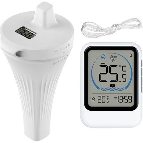 Kabelloses Ip68-schwimmbecken-thermometer Mit Temperatursensor – Lcd-anzeige – Digitales Kabelloses Thermometer Für Pool, Aquarium, Badewanne Und Teich