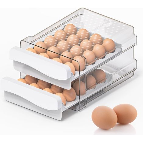 Plastik Eierbox, 40 Eier Kühlschrank Eierbox, Stapelbare Transparente Schublade Zur Aufbewahrung Von Eiern, Zur Konservierung Von Eiern