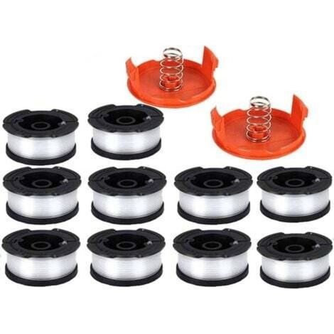Black & Decker Fadenkopf Für Rasentrimmer, 0,2 Cm (10 Trimmerfäden, 2 Kappen, 2 Federn)