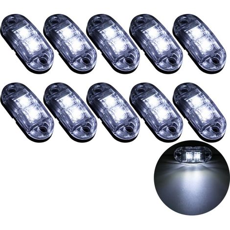 10x 2 Led Seitenmarkierungsleuchten 12/24v Led-positionslampen Für Anhänger, Seitliche Warnleuchte Für Lkw, Wohnmobil Und Wohnwagen (weiß)