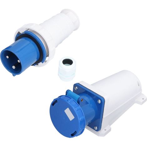 220-250v 63a Ip67 Staubdicht, Idc-klemmen, Explosionsgeschützt, Wasserdichter Industriestecker Und Steckdose, Dreiphasiger Stecker, 3-polig, 63a, 2p + E