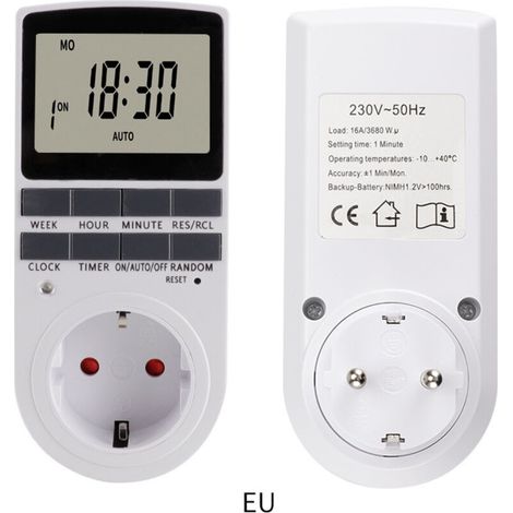 (2 Stück) Digitale Programmierbare Steckdose Mit Countdown-timer, Tages-/wochenprogrammierung, Lcd-bildschirm Und Zufallsmodus Zur Einbruchssicherung