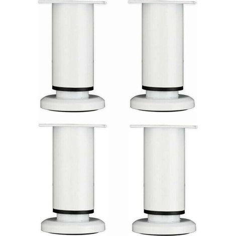 4 Stück Verstellbare Möbelbeine 12 Cm Weiß Runder Metall-tischbein Für Sofa Schrank Bett Mit Schrauben