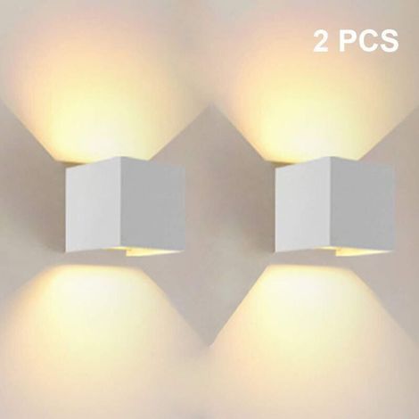 12w Led-wandinnenleuchte, Nach Oben Und Unten Schwenkbar, Warmlicht, Einstellbarer Abstrahlwinkel, Für Haus, Flur, Wohnzimmer Und Schlafzimmer — 2 Stück, Weiß