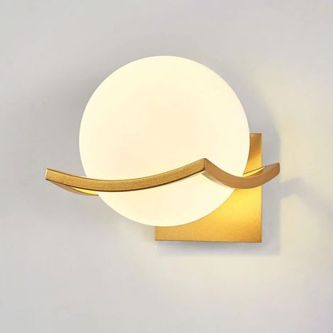 Wandleuchte Mit Weißer Led-kugel Im Modernen Mid-century-stil, Für Badezimmer, Schlafzimmer, Wohnzimmer Und Flur