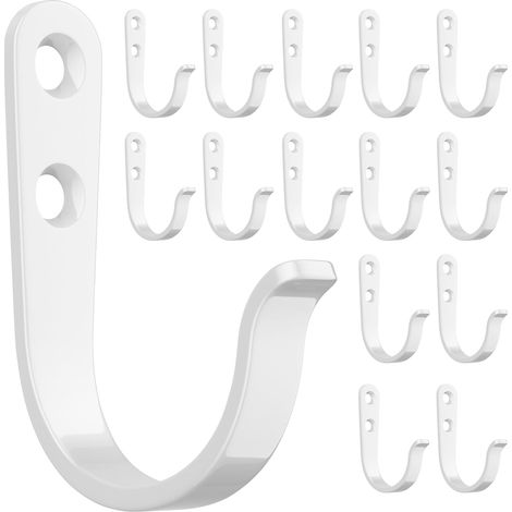 Set Aus 15 Weißen Wandhaken Für Badezimmer, Küche, Schrank Und Garage – Metallhaken Zum Aufhängen Von Mänteln, Handtüchern, Hüten, Schlüsseln, Taschen Und Kaffeetassen – Kann